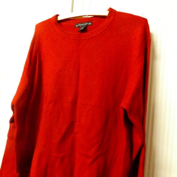 MENS, MEDIUM, RED LONG SLEEVE PULLOVER SWEATER, WOOL - Picture 1 of 4